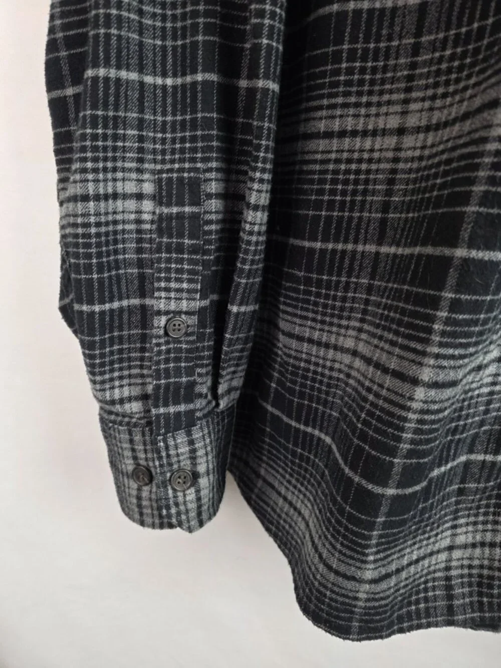 Banana Republic Men's Flannel Shirt Size XXL Black Plaid Long Sleeve Button Down